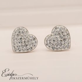 Fehér swarovski köves ezüst fülbevaló