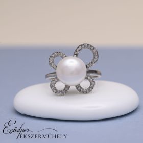 Ezüst gyöngyös gyűrű