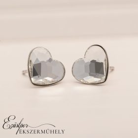 Fehér swarovski köves ezüst fülbevaló