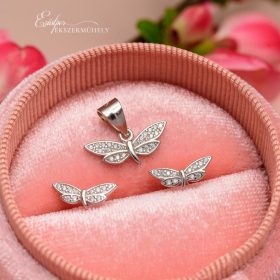 Ezüst pillangós szett