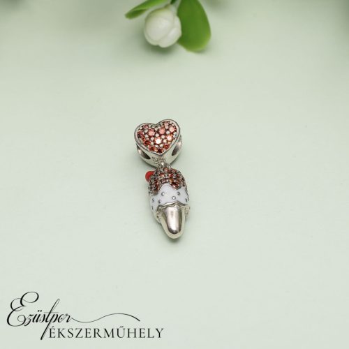 Ezüst fagyis charm
