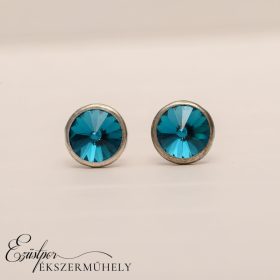 Zöld swarovski köves ezüst fülbevaló