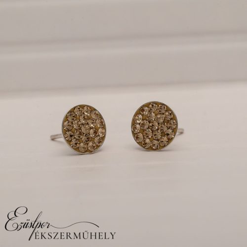 Aranyszínű swarovski köves ezüst fülbevaló