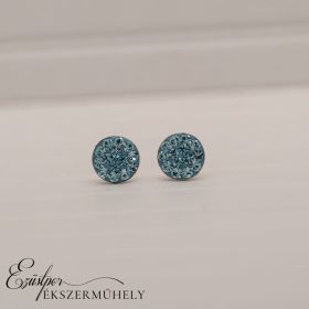 Világoskék swarovski köves ezüst fülbevaló