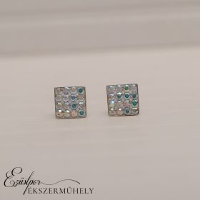 Színjátszós swarovski köves ezüst fülbevaló