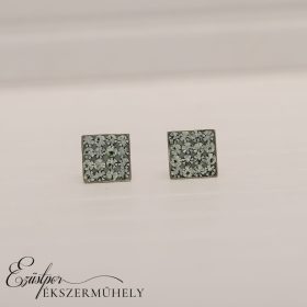 Világoszöld swarovski köves ezüst fülbevaló