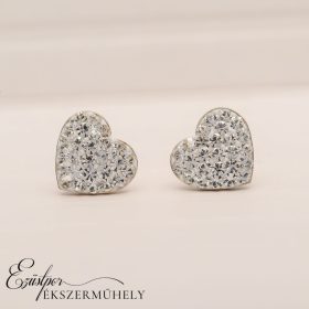 Fehér swarovski köves ezüst fülbevaló