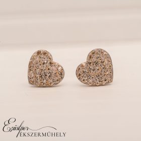 Barack színű swarovski köves ezüst fülbevaló