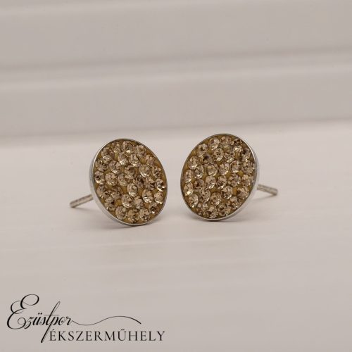 Aranyszínű swarovski köves ezüst fülbevaló