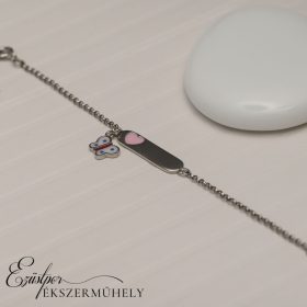 Ezüst pillangós baba karkötő