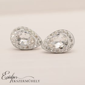 Fehér swarovski köves ezüst fülbevaló