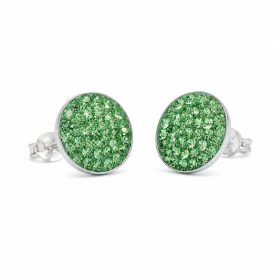 Ezüst swarovski köves fülbevaló almazöld színben