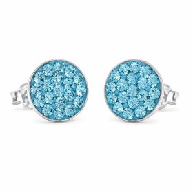   Ezüst swarovski köves fülbevaló türkizkék színű kövekkel
