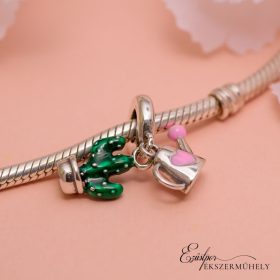 Ezüst kaktuszos charm