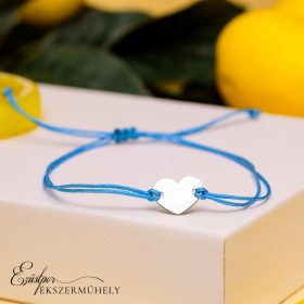 Ezüst kék cérnás karkötő