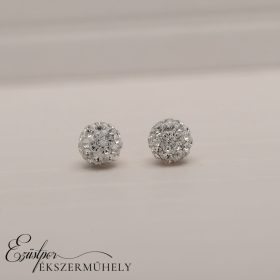 Fehér swarovski köves ezüst fülbevaló