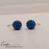 Sötétkék swarovski köves ezüst fülbevaló