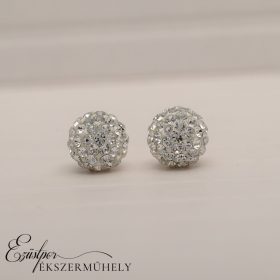 Fehér swarovski köves ezüst fülbevaló