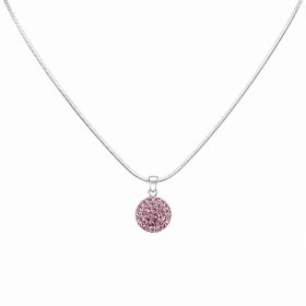 Rózsaszín swarovski köves ezüst medál