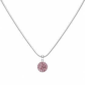 Rózsaszín-fehér swarovski köves ezüst medál