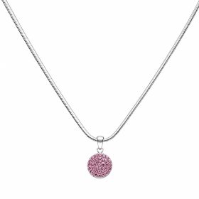 Rózsaszín swarovski köves ezüst medál