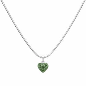 Almazöld swarovski köves ezüst szív medál