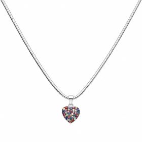 Szines swarovski köves ezüst szív medál
