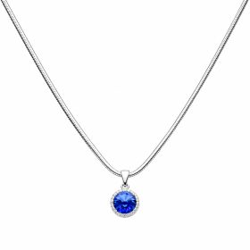 Kék-fehér swarovski köves ezüst medál