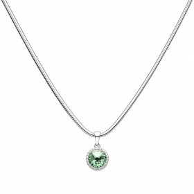 Világoszöld swarovski köves ezüst medál