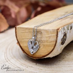 Ezüst angyalszárnyas szív nyaklánc