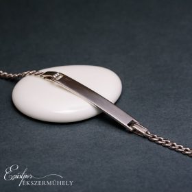 Ezüst lapbetétes karkötő