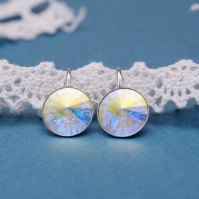 Színjátszós köves ezüst swarovski fülbevaló