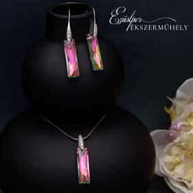Színjátszós swarovski köves ezüst szett