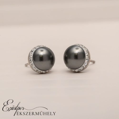 Ezüst swarovski köves fülbevaló