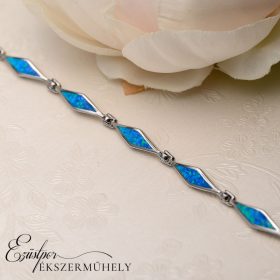 Ezüst opál köves karkötő