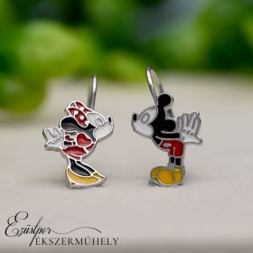 Ezüst fülbevaló minnie&mickey