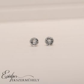 Fehér swarovski köves ezüst fülbevaló