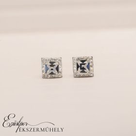 Fehér swarovski köves ezüst fülbevaló