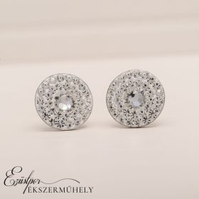 Fehér swarovski köves ezüst fülbevaló