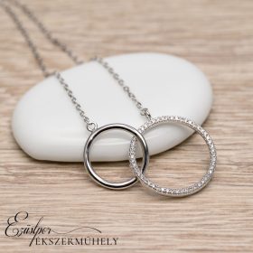 Ezüst dupla karikás nyaklánc