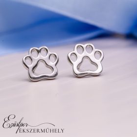 Ezüst tappancsos fülbevaló