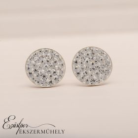 Fehér swarovski köves ezüst fülbevaló