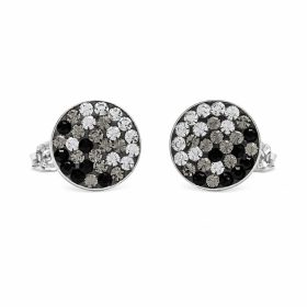 Fekete-szürke swarovski köves ezüst fülbevaló