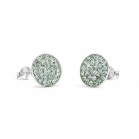 Világoszöld swarovski köves ezüst fülbevaló