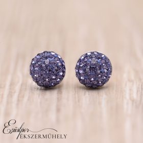 Ezüst swarovski köves fülbevaló
