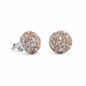 Barack-fehér színű swarovski köves ezüst fülbevaló