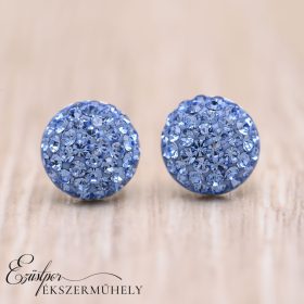 Kék színű swarovski köves ezüst fülbevaló