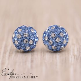 Kék-fehér köves ezüst swarovski fülbevaló