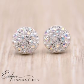 Fehér swarovski köves ezüst fülbevaló