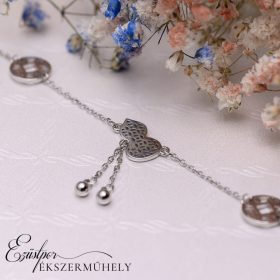 Ezüst karkötő csüngős dísszel